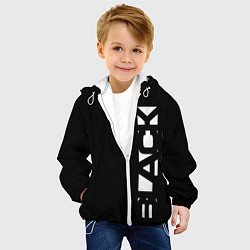 Куртка с капюшоном детская Black minimalistik, цвет: 3D-белый — фото 2
