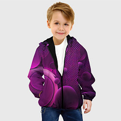 Куртка с капюшоном детская Фиолетовые шары, цвет: 3D-черный — фото 2