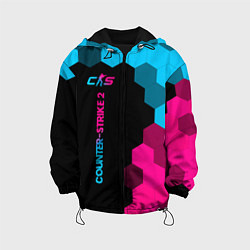 Куртка с капюшоном детская Counter-Strike 2 - neon gradient: по-вертикали, цвет: 3D-черный