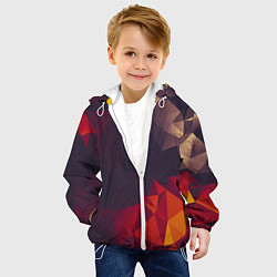 Куртка с капюшоном детская Полигональный узор, цвет: 3D-белый — фото 2