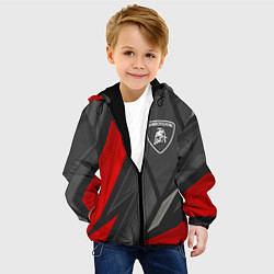 Куртка с капюшоном детская Lamborghini sports racing, цвет: 3D-черный — фото 2