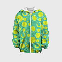 Куртка с капюшоном детская Теннисные мячики, цвет: 3D-белый