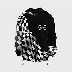 Куртка с капюшоном детская Exeed racing flag, цвет: 3D-черный
