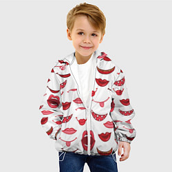 Куртка с капюшоном детская Сладкие губы, цвет: 3D-белый — фото 2