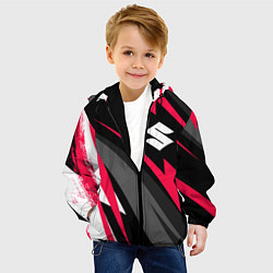 Куртка с капюшоном детская Suzuki fast lines, цвет: 3D-черный — фото 2