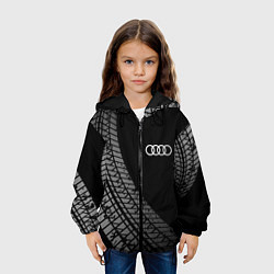 Куртка с капюшоном детская Audi tire tracks, цвет: 3D-черный — фото 2