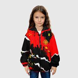 Куртка с капюшоном детская ФК Манчестер Юнайтед команда, цвет: 3D-черный — фото 2