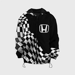 Куртка с капюшоном детская Honda racing flag, цвет: 3D-черный