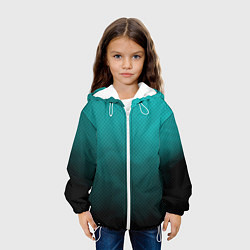 Куртка с капюшоном детская Бирюзово-черный дым - Хуф и Ся, цвет: 3D-белый — фото 2