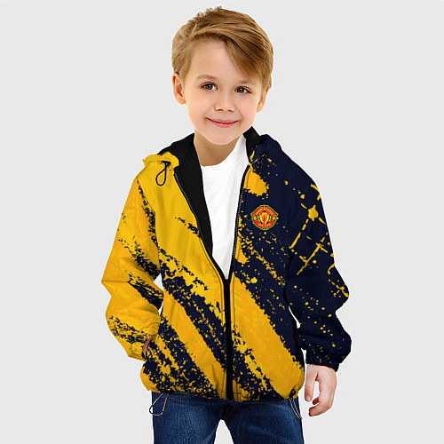 Детская куртка ФК Манчестер Юнайтед эмблема / 3D-Черный – фото 4