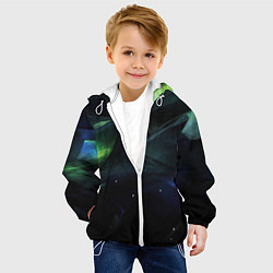 Куртка с капюшоном детская Dark green black elements, цвет: 3D-белый — фото 2