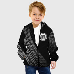 Куртка с капюшоном детская Fiat tire tracks, цвет: 3D-черный — фото 2