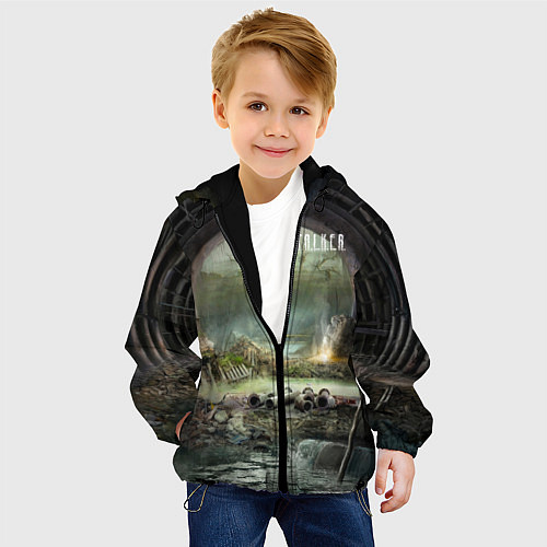 Детская куртка Stalker выход из коллектор / 3D-Черный – фото 4
