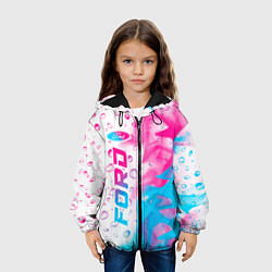 Куртка с капюшоном детская Ford neon gradient style: по-вертикали, цвет: 3D-черный — фото 2