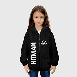Куртка с капюшоном детская Hitman glitch на темном фоне: надпись, символ, цвет: 3D-черный — фото 2
