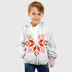 Куртка с капюшоном детская Удмуртский узор, цвет: 3D-белый — фото 2