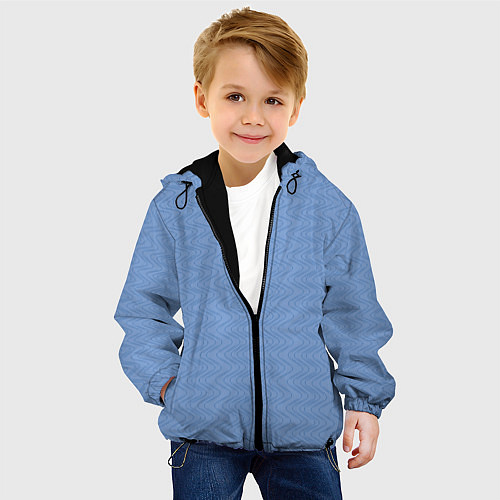 Детская куртка Волны голубой / 3D-Черный – фото 4