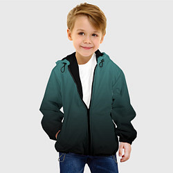 Куртка с капюшоном детская Градиент зелено-черный, цвет: 3D-черный — фото 2