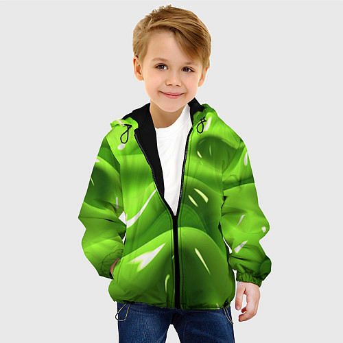 Детская куртка Зеленая слизь / 3D-Черный – фото 4