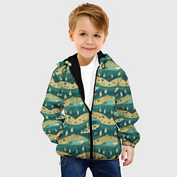 Куртка с капюшоном детская Парусники в море, цвет: 3D-черный — фото 2