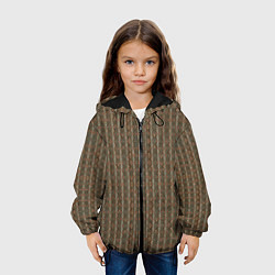 Куртка с капюшоном детская Текстура шерстяной ткани, цвет: 3D-черный — фото 2