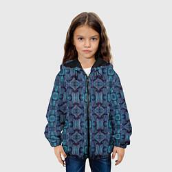 Куртка с капюшоном детская Сине-фиолетовый киберпанк, цвет: 3D-черный — фото 2