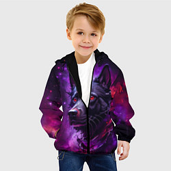 Куртка с капюшоном детская Собака космос, цвет: 3D-черный — фото 2