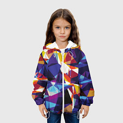 Куртка с капюшоном детская Мозаичный узор, цвет: 3D-белый — фото 2