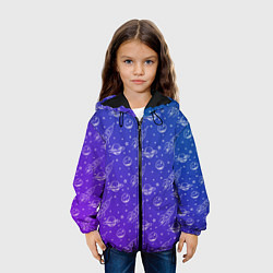 Куртка с капюшоном детская Ракеты и планеты, цвет: 3D-черный — фото 2