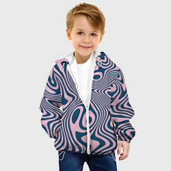Куртка с капюшоном детская Абстрактный размытый узор, цвет: 3D-белый — фото 2