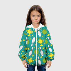 Куртка с капюшоном детская Bowling game, цвет: 3D-белый — фото 2