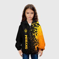 Куртка с капюшоном детская Skyrim - gold gradient: по-вертикали, цвет: 3D-черный — фото 2