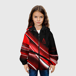 Куртка с капюшоном детская Mitsubishi emblem Митсубиши, цвет: 3D-черный — фото 2