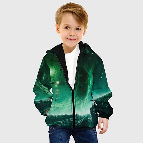 Детская куртка Космическая буря / 3D-Черный – фото 4
