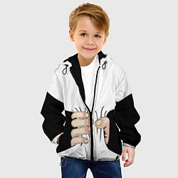 Куртка с капюшоном детская Рука сжимает талию, цвет: 3D-черный — фото 2