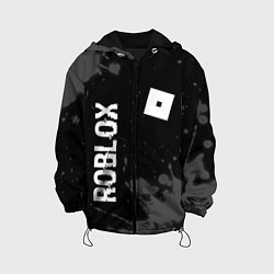 Куртка с капюшоном детская Roblox glitch на темном фоне: надпись, символ, цвет: 3D-черный