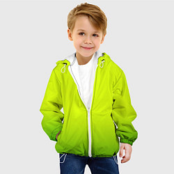 Куртка с капюшоном детская Сочный лимон градиент, цвет: 3D-белый — фото 2