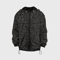 Куртка с капюшоном детская Текстура ажурный черный, цвет: 3D-черный