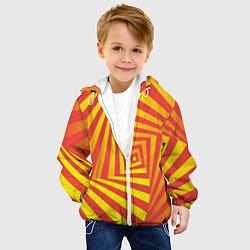 Куртка с капюшоном детская Оптическая иллюзия вглубь, цвет: 3D-белый — фото 2