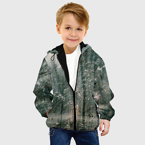 Детская куртка Тени деревьев и краски / 3D-Черный – фото 4