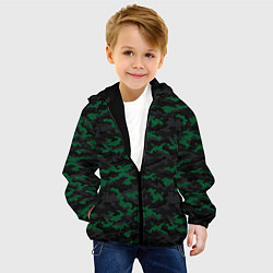 Куртка с капюшоном детская Точечный камуфляжный узор Spot camouflage pattern, цвет: 3D-черный — фото 2