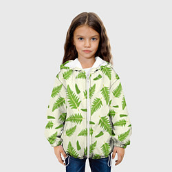 Куртка с капюшоном детская Лесной зеленый папоротник, цвет: 3D-белый — фото 2