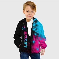 Куртка с капюшоном детская Lexus - neon gradient: по-вертикали, цвет: 3D-черный — фото 2