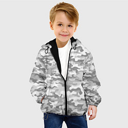 Куртка с капюшоном детская Камуфляж серый, цвет: 3D-черный — фото 2