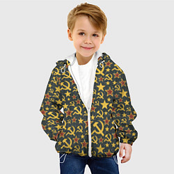 Куртка с капюшоном детская Серп и Молот - СССР, цвет: 3D-белый — фото 2