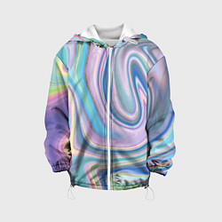 Куртка с капюшоном детская Sea waves fantasy, цвет: 3D-белый