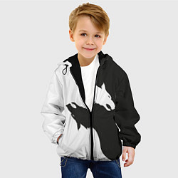 Куртка с капюшоном детская Волк инь ян, цвет: 3D-черный — фото 2