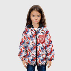 Куртка с капюшоном детская Красный герб России, цвет: 3D-черный — фото 2