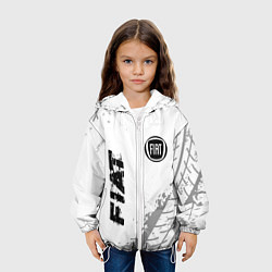 Куртка с капюшоном детская Fiat speed на светлом фоне со следами шин: надпись, цвет: 3D-белый — фото 2