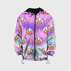 Куртка с капюшоном детская Узор с Клоунами, цвет: 3D-черный
